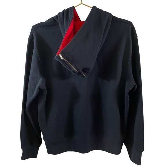 Lauren Ralph Lauren Navy Red Monogram Hooded Sweatshirt Size Small NWT - Picture 9 of 11